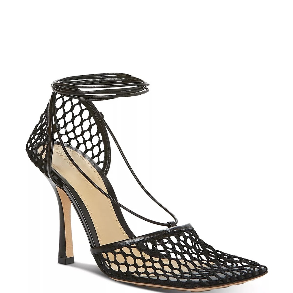 Bottega Veneta Stretch Mesh Lace-Up Sandal Sz: 37